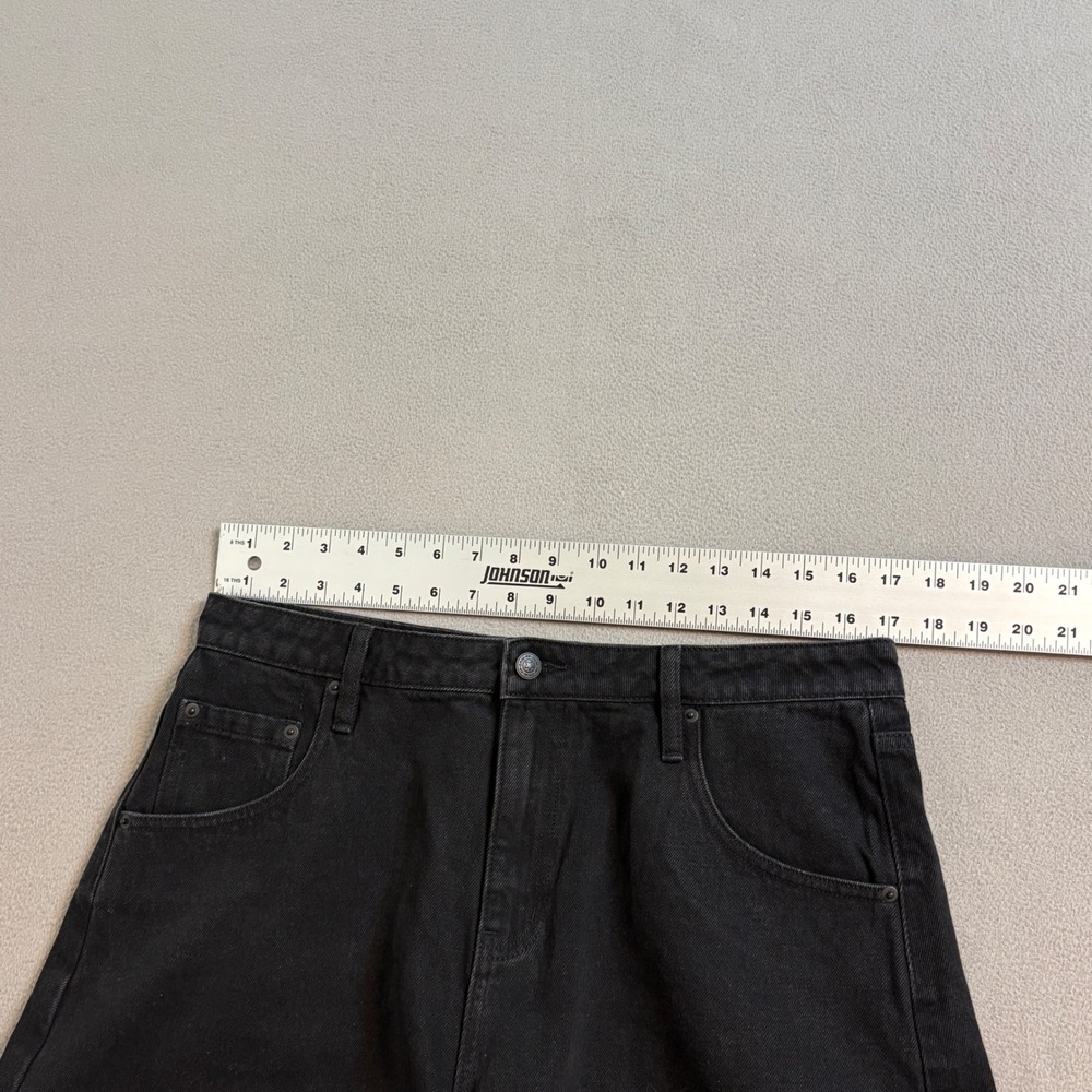Princess Polly Black High Waisted Denim Shorts Size US 10 - Picture 6 of 10